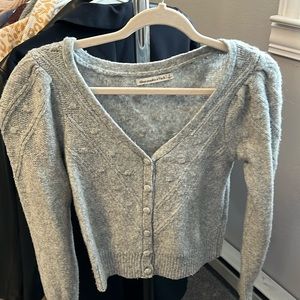 Abercrombie puff sleeve cardigan